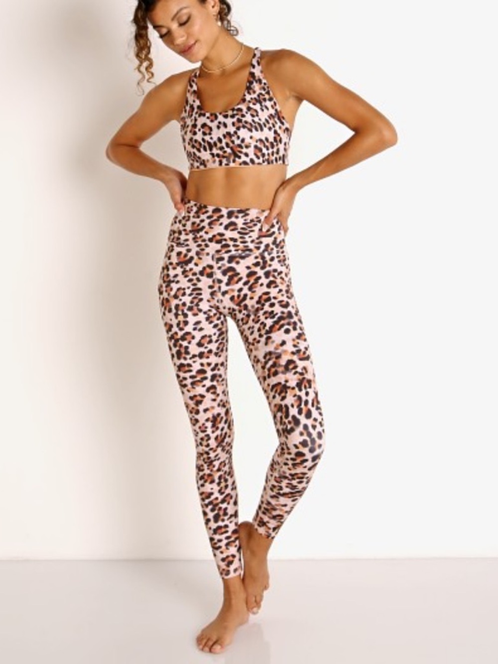 Beach Riot Rocky Top & Piper Leggings Set in Watercolor Leopard